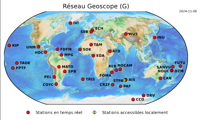 carte du réseau géoscope